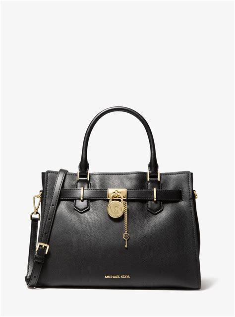 michael kors black leather s hamilton